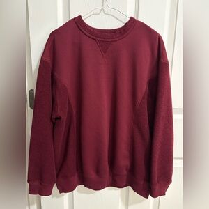 Aerie Deep Red Fleece Pullover
